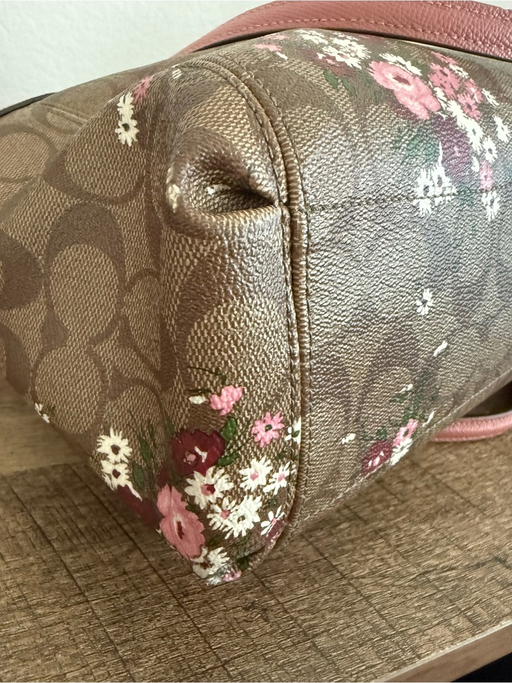 Coach Brook Carryall Pink Floral Signature Tote & Wallet - Picture 6 of 11